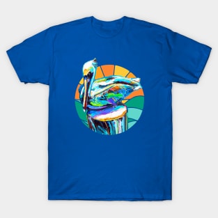 Summer Retro Pelican by Robert Phelps T-Shirt